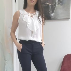 Sami & Jo White Tank Top Blouse Size Small